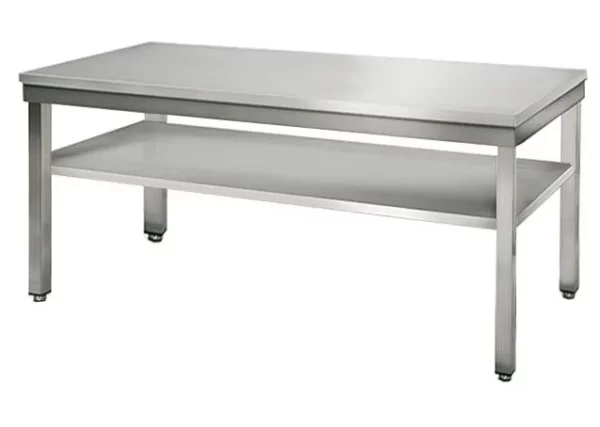 Nerezový pracovný stôl  - 180 x 60 cm - so základnou policou ATK186 - Image 3