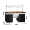 Bufetový pult - s Bain Marie - 1600mm - s LED osvetlením - pre 4x GN 1/1