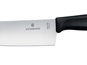 Nôž Santoku s guľatou ocieľkou, Victorinox, Čierna, (L)298mm