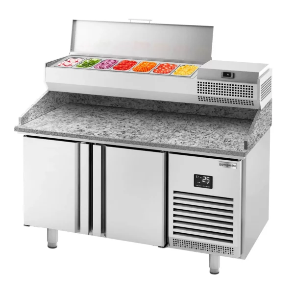 Chladiaci stôl na pizzu PREMIUM PLUS - 1783x800mm - s 2 dvierkami - vrátane chladiacej vitríny - 7x GN 1/4 - Image 11