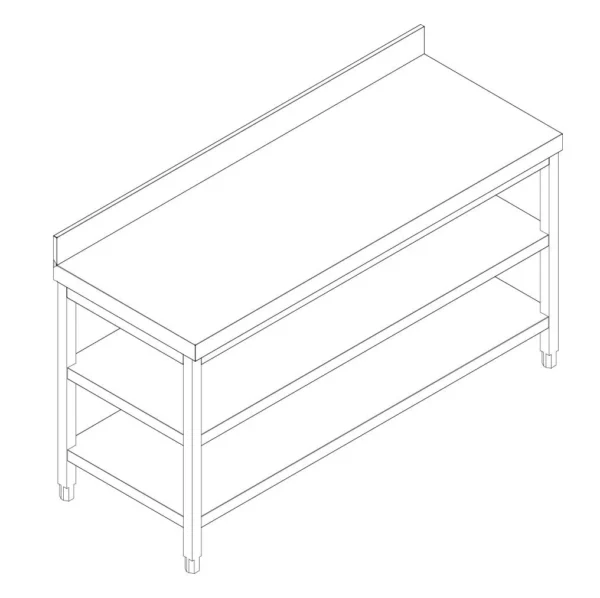 Nerezový pracovný stôl PREMIUM - 1800x700mm - so základnou policou, podstavcom a medzipoličkou - Image 8