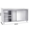 Nerezová pracovná skriňa PREMIUM - 2000x600mm - s posuvnými dverami bez podstavca vrátane reznej dosky